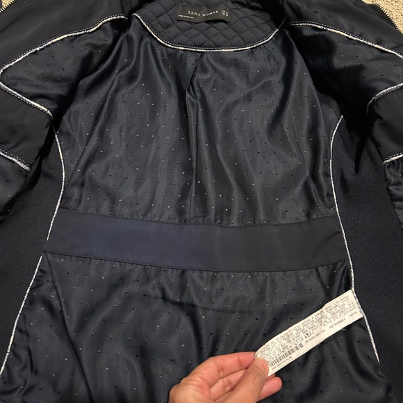 Navy Blue Zara Woman Quilted Puffer Jacket - Picture 5 of 8